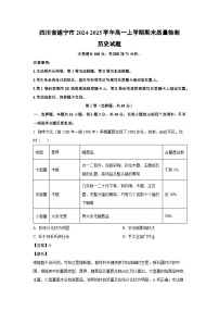 四川省遂宁市2024-2025学年高一上学期期末质量检测历史试题（解析版）