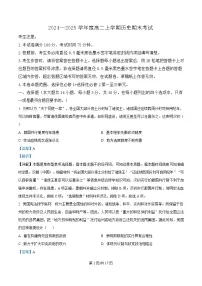 广东省深圳市2024-2025学年高二上学期1月期末考试历史试卷（Word版附解析）