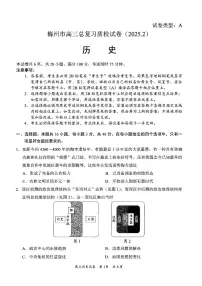 2025届广东梅州高考模拟一模历史试卷+答案