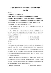 广东省深圳市2024-2025学年高二(上)期末考试历史试卷（解析版）