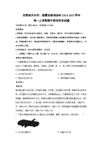 2024~2025学年甘肃省天水市、临夏回族自治州高一上学期期中联考历史试卷（解析版）