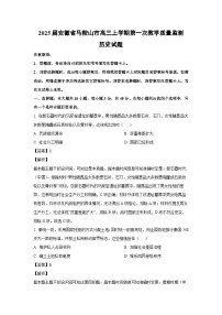 2025届安徽省马鞍山市高三上学期第一次教学质量监测历史试卷（解析版）