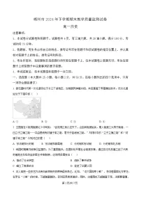 湖南省郴州市2024-2025学年高一上学期期末考试历史试题（Word版附解析）