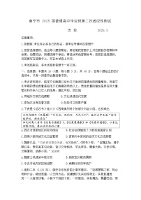 2025届广西南宁市二模高三第二次适应性测试历史试题及答案解析