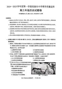 2025届安徽省芜湖市高三一模教学质量监控 历史试题+答案