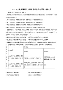 2025年安徽省滁州市定远育才学校高考历史一模试卷