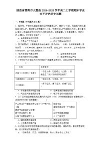 陕西省渭南市大荔县2024-2025学年高二上学期期末学业水平评估历史试题