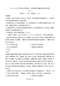 湖北省武汉市2024-2025学年高一上学期1月期末历史试题 含解析