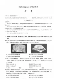 湖北省圆创联盟2025届年高三下学期3月考试联合测评-历史试题+答案