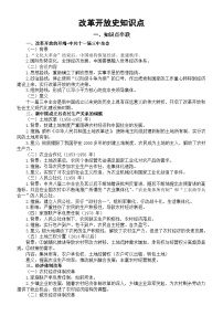高中历史2025届高考改革开放史知识点（含考点练习题）