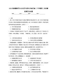 2025届新疆维吾尔自治区乌鲁木齐地区高三下学期第二次质量监测历史试题（无答案）