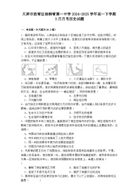 天津市西青区杨柳青第一中学2024-2025学年高一下学期3月月考历史试题