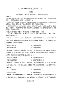 广东省湛江市2025届高三下学期一模历史试卷（Word版附解析）