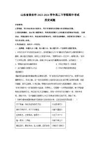 山东省泰安市2023-2024学年高二下学期期中考试历史试卷（解析版）