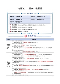 2025年高考历史答题技巧与答题模板(全国通用)专题12观点、论题类(答题模版)专题特训(学生版+解析)