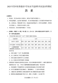 历史丨贵州省2025届高三下学期4月学业水平选择性考试适应性测试历史试卷及答案