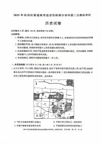 新疆维吾尔自治区2025届普通高考适应性检测分学科第二次模拟考试历史试卷（含答案）