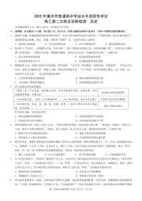 重庆市2025年普通高等学校招生全国统一考试历史试题及答案