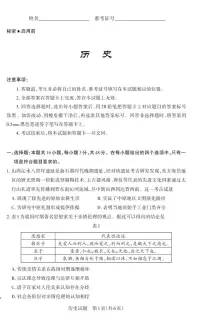 2025年山西省高三下学期高考二模 历史试题及答案