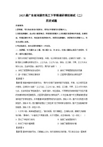 2025届广东省河源市高三下学期调研模拟测试（二）历史试卷（解析版）