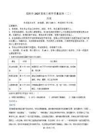 湖南省岳阳市2025届高三下学期二模考试历史试题  含解析