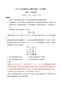 2025年高考第三次模拟考试卷：历史（云南卷）（解析版）
