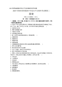 2025年陕西省普通高中学业合格性模拟考试历史试题及答案