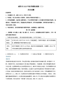 陕西省咸阳市2025届高三下学期二模历史试卷（Word版附解析）