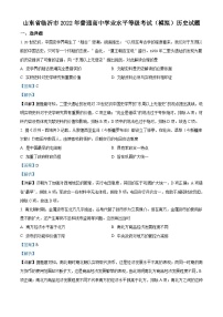 山东省临沂市2021-2022学年高三下学期一模考试历史试题 附答案