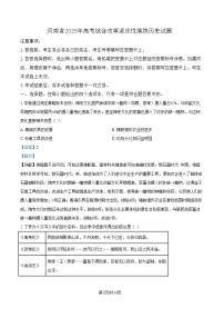 2025年1月河南省普通高等学校招生考试适应性测试（八省联考）高三历史试题  含解析