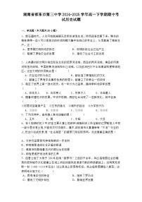 湖南省邵东市第三中学2024-2025学年高一下学期期中考试历史试题（含解析）