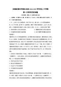安徽省滁州市皖东名校2024-2025学年高二下学期第一次联考历史试卷（解析版）