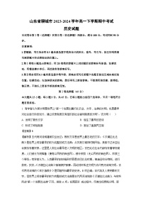 山东省聊城市2023-2024学年高一下学期期中考试历史试卷（解析版）