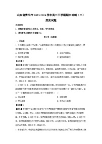 山东省青岛市2023-2024学年高二下学期期中冲刺（二）历史试卷（解析版）