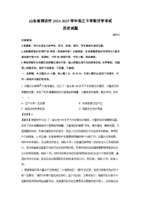 山东省潍坊市2024-2025学年高三下学期开学考试历史试卷（解析版）