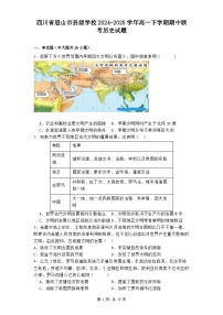 四川省眉山市县级学校2024-2025学年高一下学期期中联考历史试题（解析版）