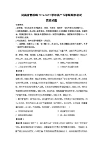 河南省青桐鸣2024-2025学年高二下学期期中考试历史试卷（解析版）
