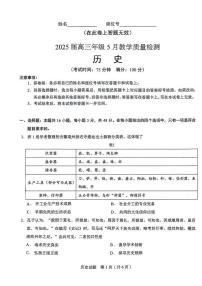 安徽省合肥市2025届高三高考模拟第三次模拟-历史试题+答案