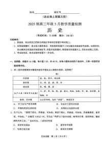 安徽省合肥市2025届高三高考模拟第三次模拟-历史试题+答案