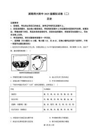 湖南省长沙市湖南师范大学附属中学2025届高三下学期模拟试卷（二）历史试题（含答案）含答案解析