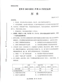 贵州省贵阳市2024-2025学年高三上学期11月质量监测试卷 历史试题（含答案）
