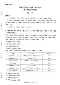 2025届河南省部分高中高三下学期考前适应性考试历史试题（高考模拟）
