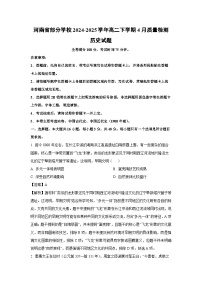 河南省部分学校2024-2025学年高二下学期4月质量检测历史试题（解析版）