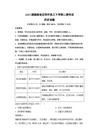 2025届湖南省岳阳市高三下学期二模考试历史试题（解析版）