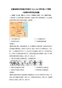 安徽省滁州市省级示范高中2024-2025学年高二下学期六校期中联考历史试题（解析版）
