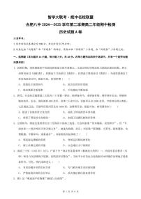 安徽省智学大联考·皖中名校联盟（合肥市第八中学）2024-2025学年高二下学期期中考试历史（A）试题（PDF版附解析）