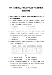 2025届安徽省高三普通高中学业水平选择性考试历史试题含答案