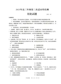 2025届山东省青岛市高三三模适应性检测 历史试题及答案