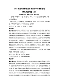 2025年湖南省普通高中学业水平合格性考试模拟（四）历史试卷（解析版）