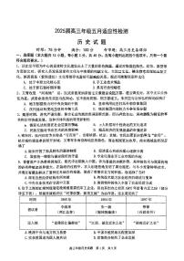 湖北省武汉市华中师范大学第一附属中学2025届高三下学期五月高考适应性检测历史试题（含答案）